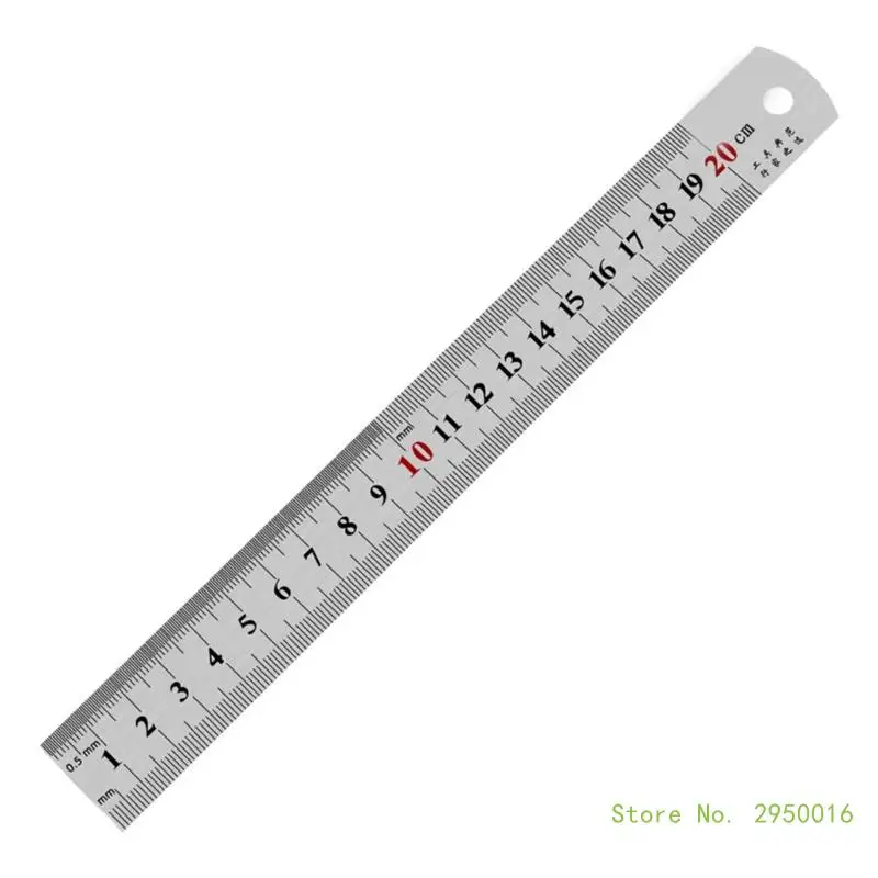 15/20/30/50cm Stainless Steel Ruler Double Side Centimeter Inches Scale Metric Ruler Architecture Drawing Office School Supplies