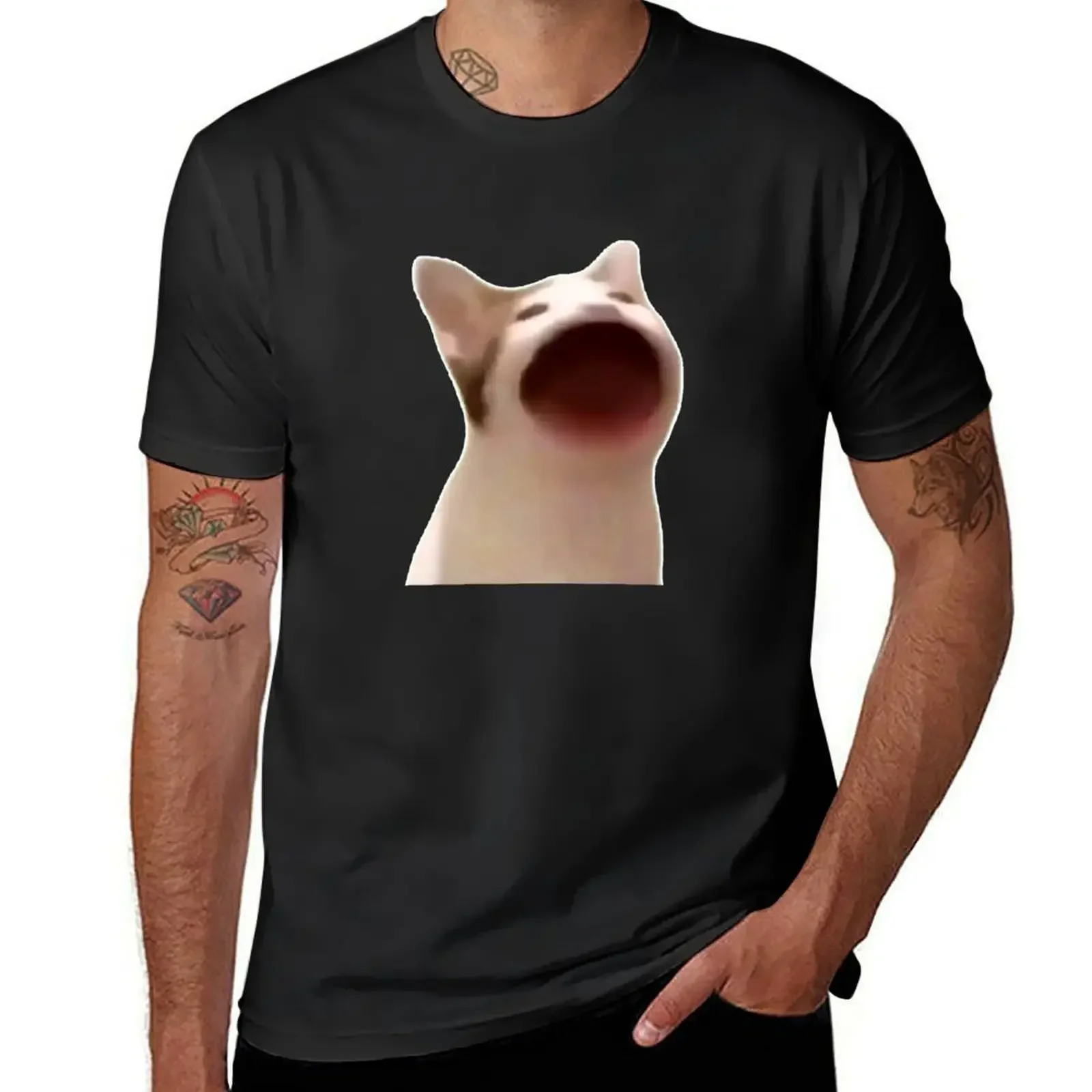 popping cat T-Shirt hippie clothes man clothes clothes for men