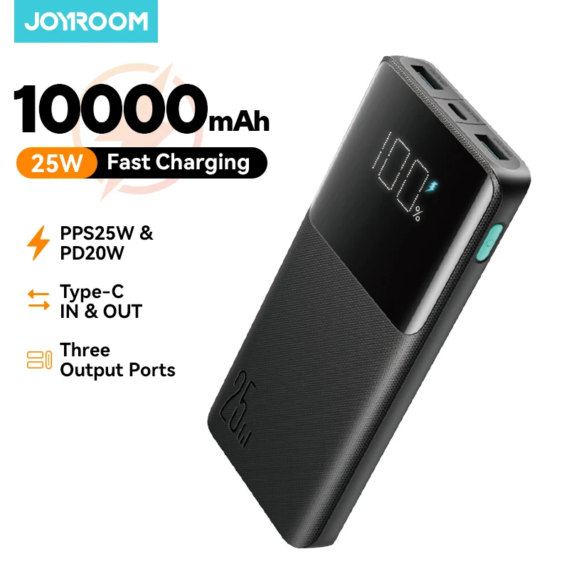 

Joyroom Power Bank 10000 мАч 25 Вт Быстрая зарядка для Samsung Powerbank Портативное зарядное устройство для iPhone 16 15 14 Pro Max Xiaomi