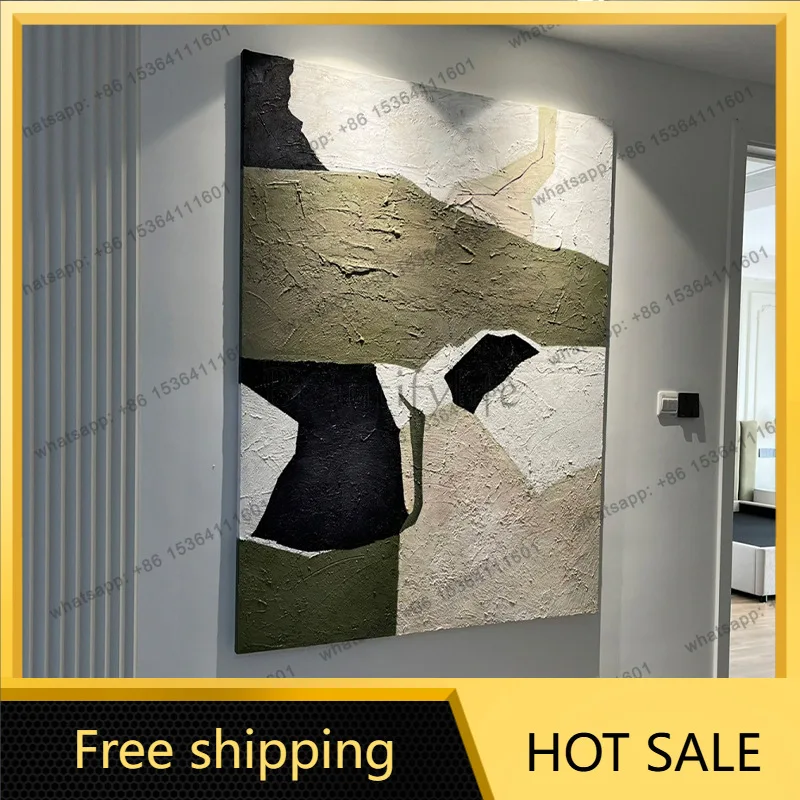 LJY hand-painted oil painting, sophisticated light luxury wall art, high-end luxury sofa