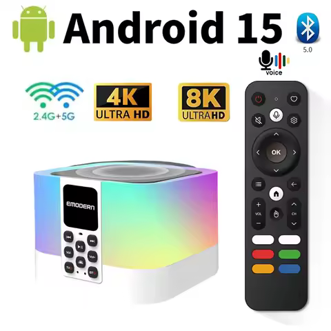 Z1 Mix tv box Android 15 8K 4K Allwinner H313 4G 5G Wifi6 Smart BT5.0 Media Player Voice remote Color Backlit speaker Box IPTV
