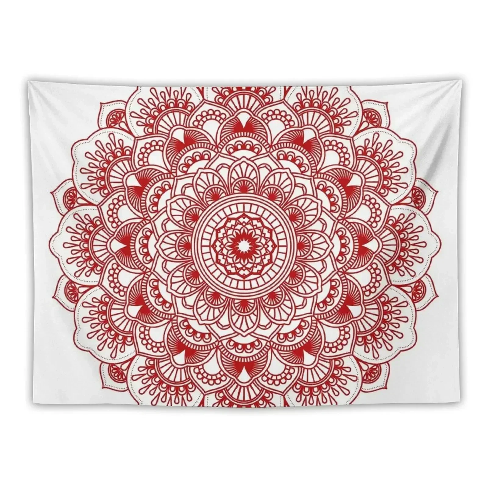 

Dark-red and white floral mandala Tapestry Funny Outdoor Decoration Tapestry