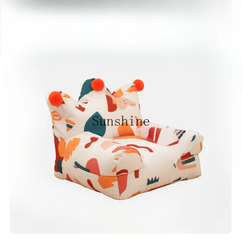 Children's single removable baby mini bean bag crown lazy sofa