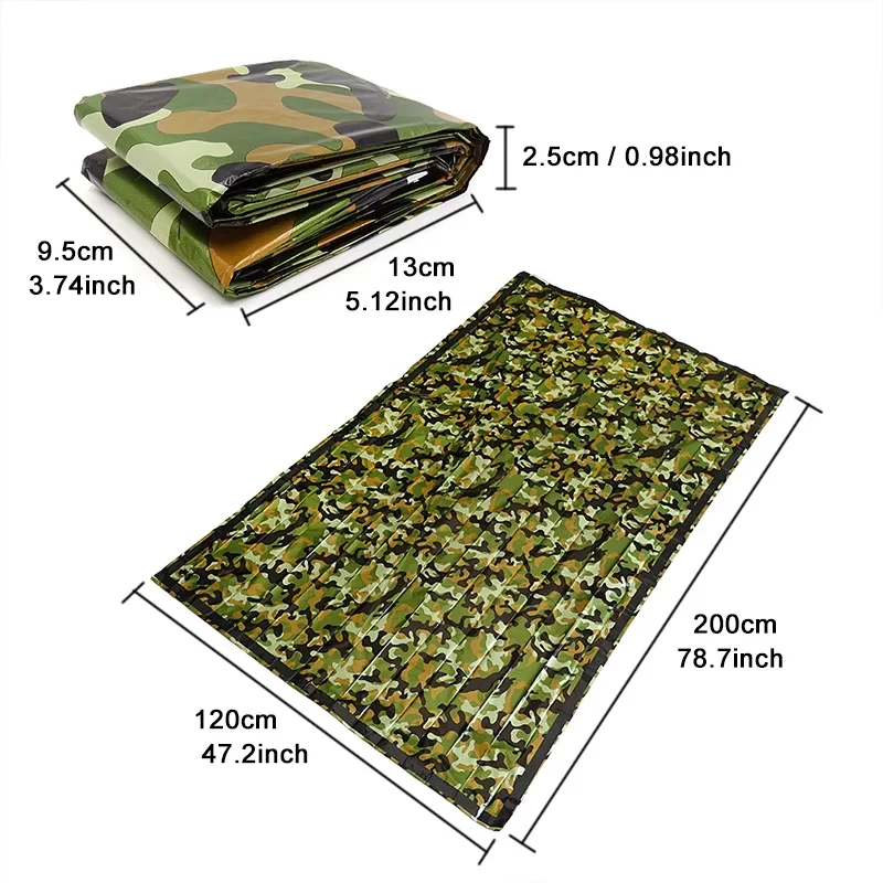 Camouflage Survival Emergency Sleeping Bag Thermal Keep Warm Waterproof Mylar Double First Aid Emergency Blanket Outdoor Camping