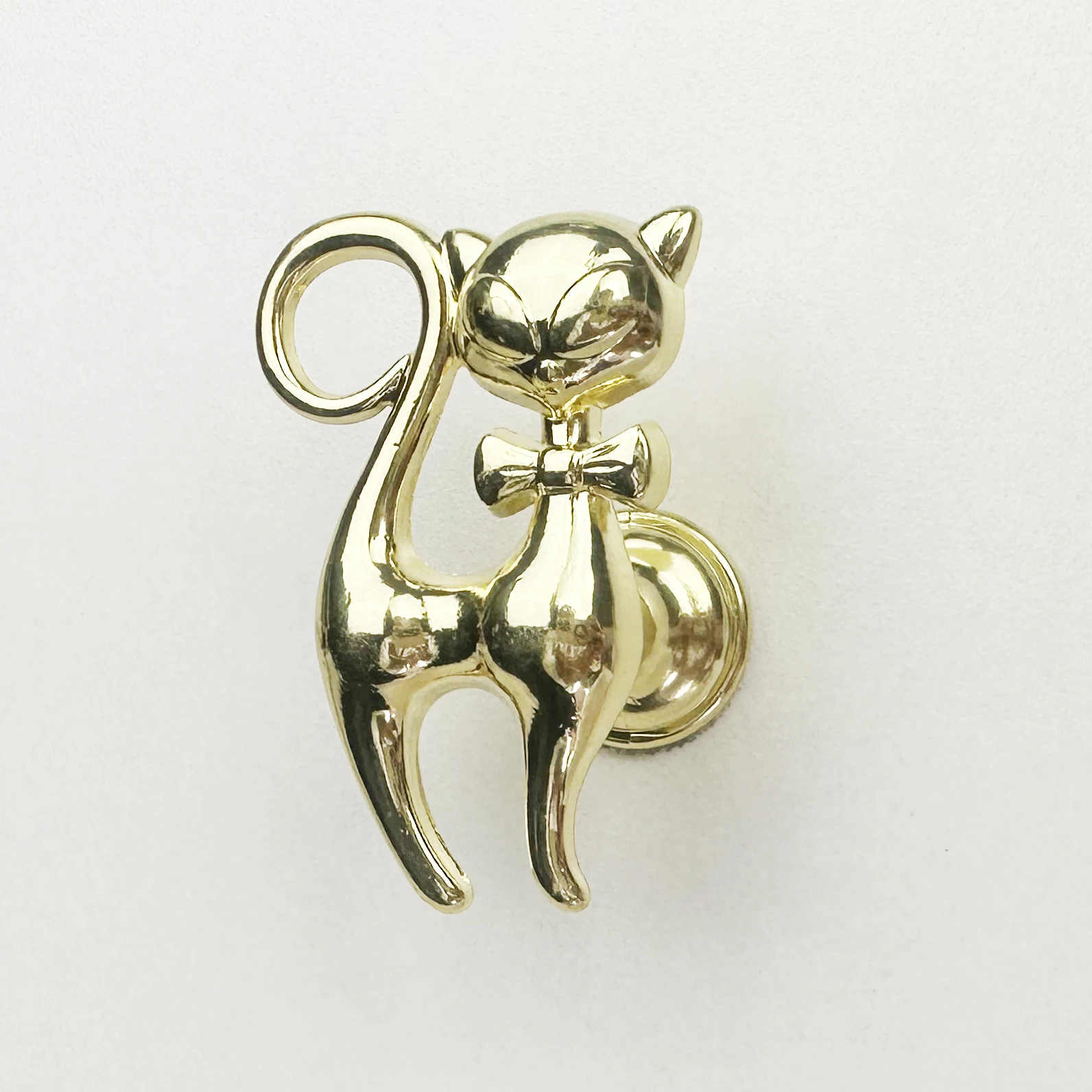Animal Shape Single Hole Pull Handle Kitty Metal Handle Cartoon Cat Pull Knob Cabinet Pulls