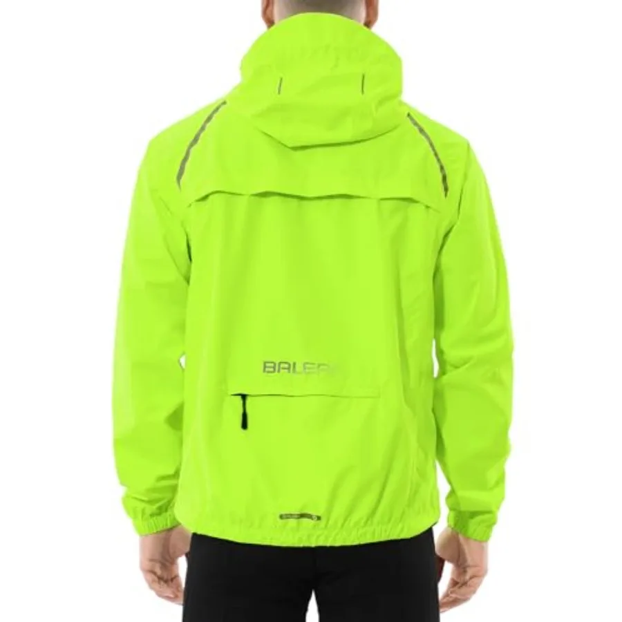 

Men's Rain Jacket Waterproof Windbreaker Raincoat Running Cycling Hiking Gear Hood Lightweight Reflective Packable