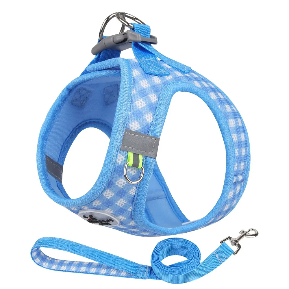 

Comfortable Dog Harness Leash Stylish Polyester with Metal Buckle Pet Chest Vest Reflective Adjustable Cat Chest Strap