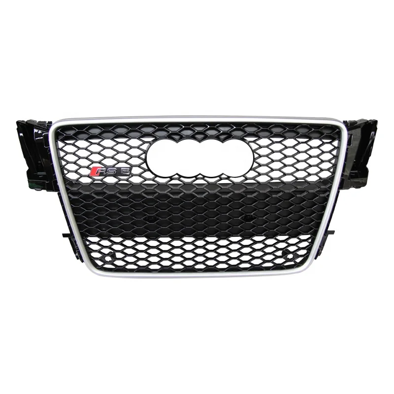 Frees shipping Front grill for Audi A5 S5 Refit part black auto body front grille with back plate for audi RS5 grill 2009-2011