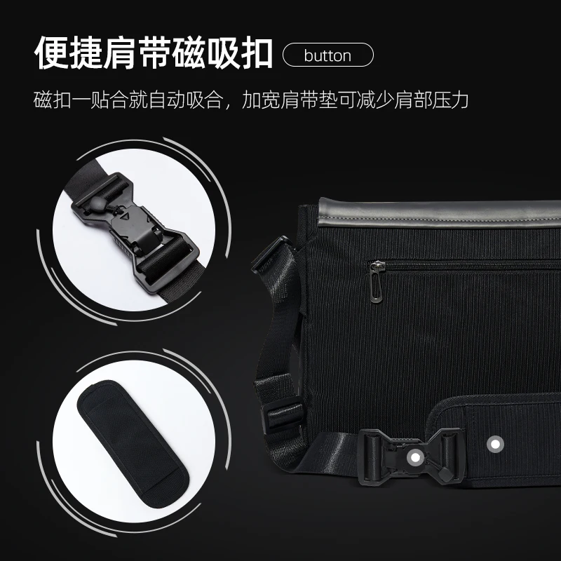 Men Messenger Bag Oxford Waterproof Crossbody Bag Fit 9.7inch iPad Portable Shoulder Bag for Travel Cycling