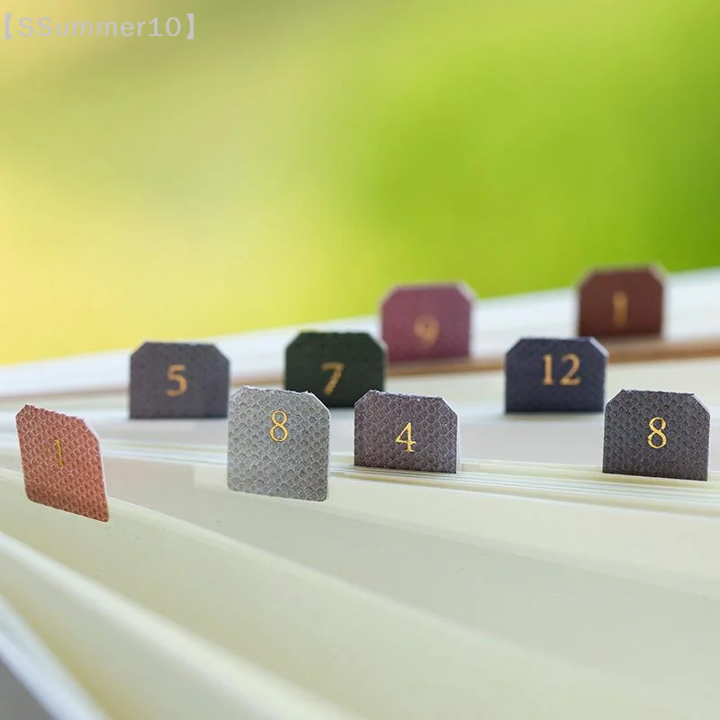 【SSummer10】10/20 Sheets Classification Ledger Marker Stickers Monthly Separator Tabs Monthly Tabs  Sticker For Office Study【SS】