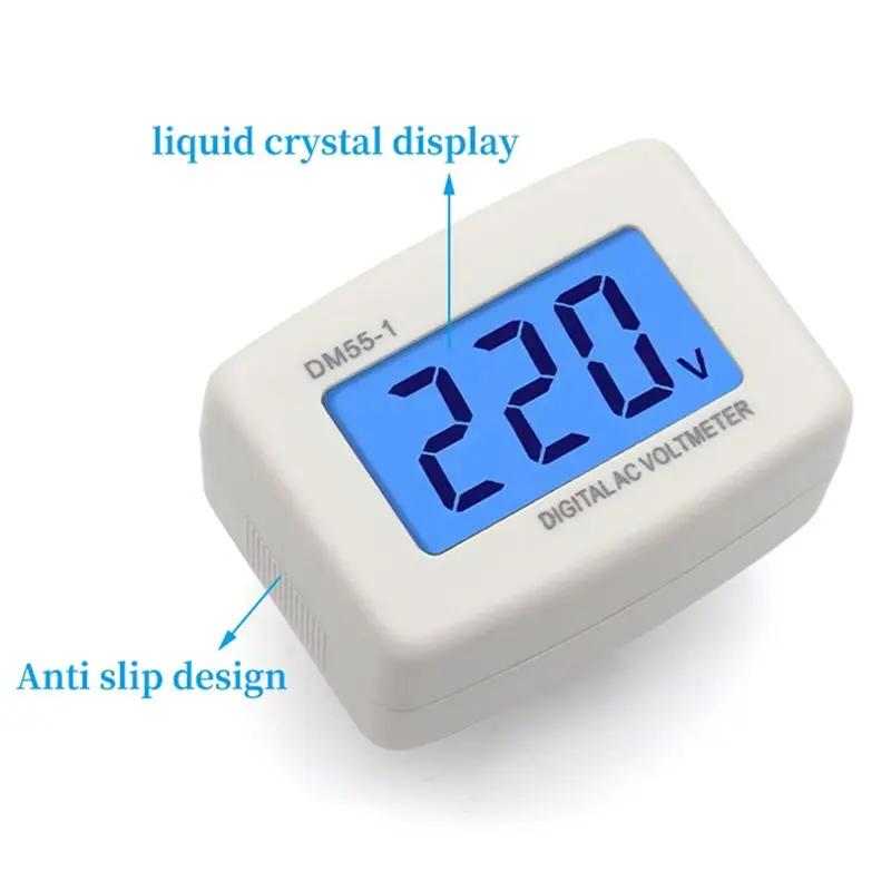 [B17B!】 LCD Digital Display Voltmeter Voltage Measurement Tool LCD Digital Display Voltmeter EU Plug