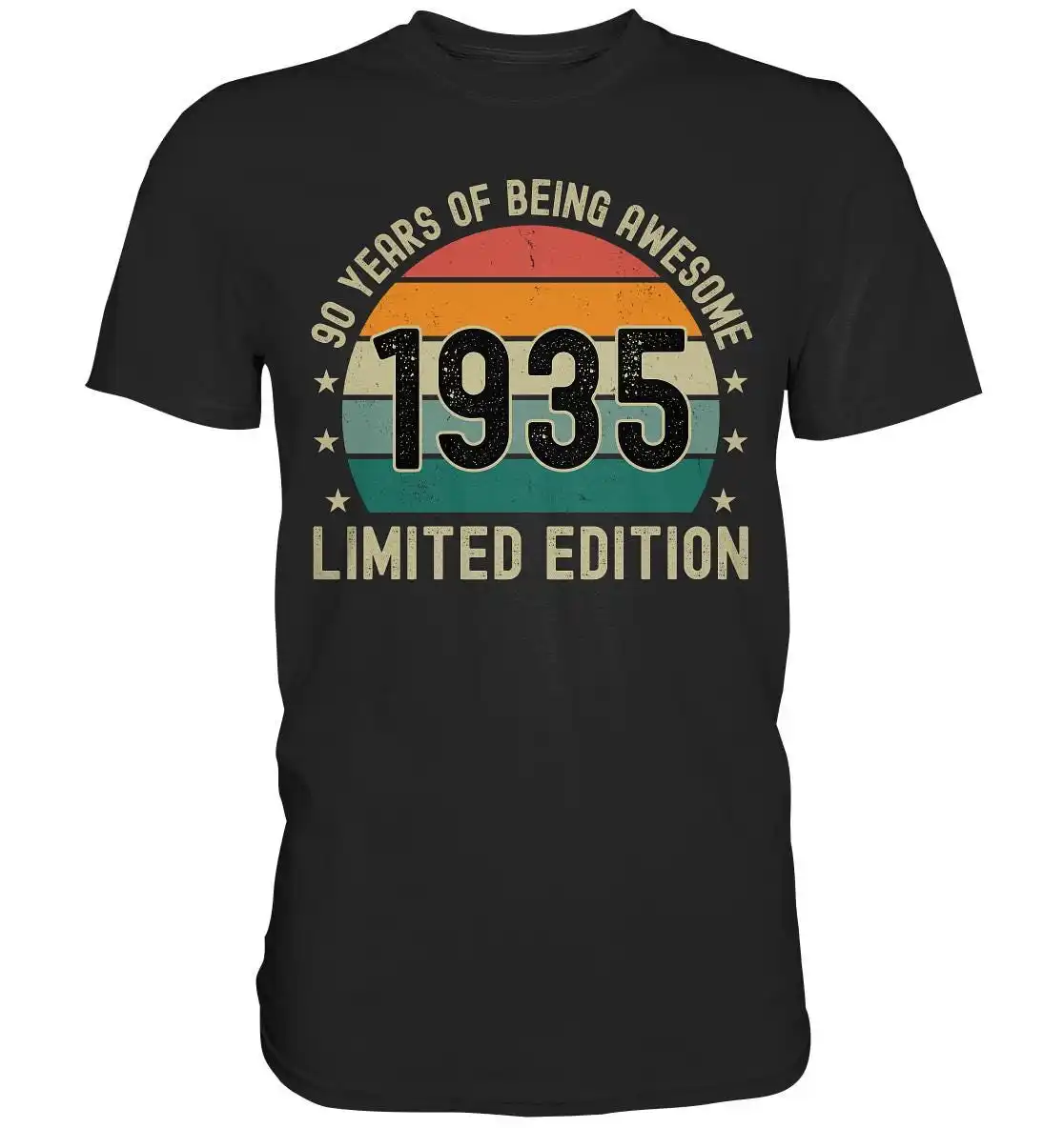 

90th Birthday T Shirt 90 Years Of Being Awesome 1935 Limited Edition Year Funny Idea Premium