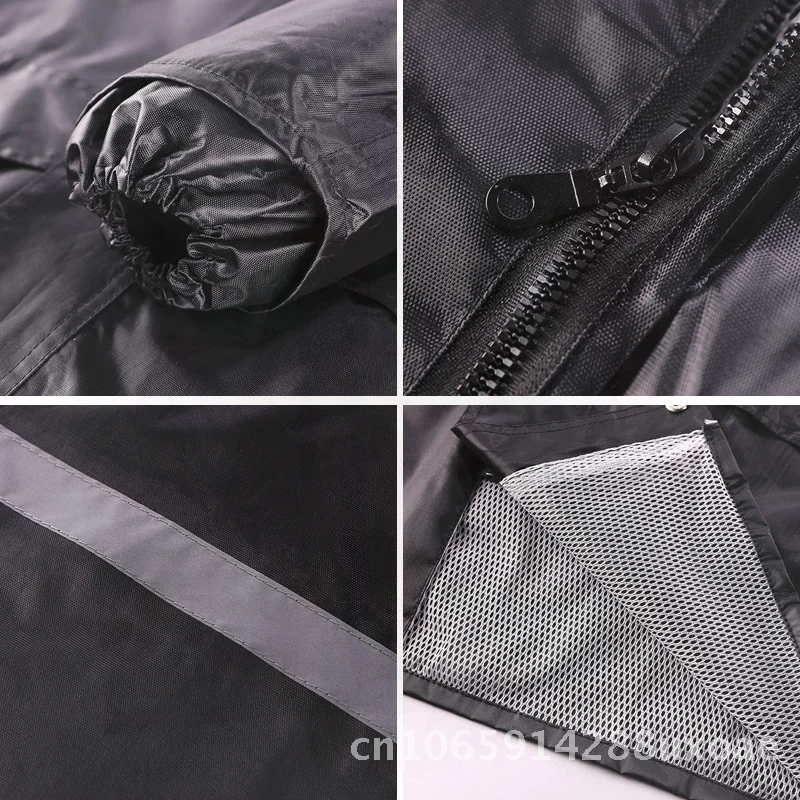 

Adult Thick Oxford Cloth Double Split Raincoat Reflective Rain Pants Suit for Motorcycle Electric Bike Riding Waterproof Outdoor
