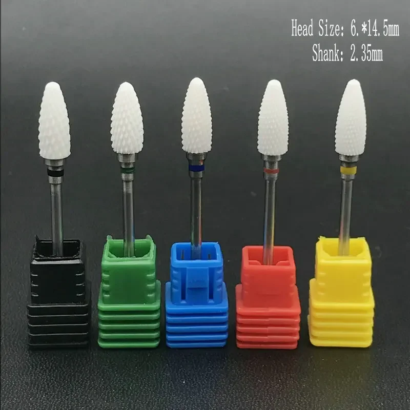 1pc Medical Grade Dental Hard Zirconia Cutter and White Ceramic Drill Bits Cuticle Rotary Milling Cutters for Manicure Pedicure