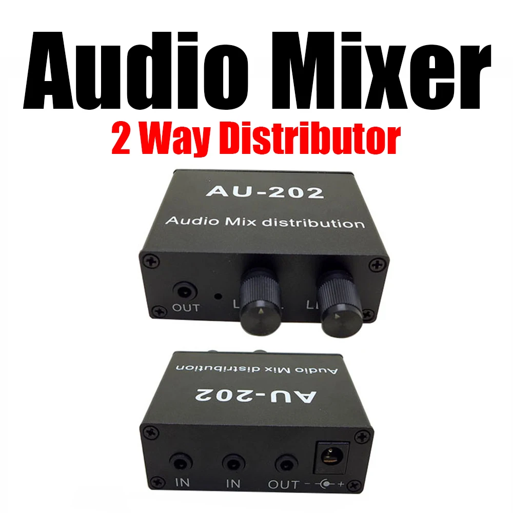 2 Way input Output Stereo Audio Mixer Sound Source Distributor Volume Control For Headphone Amplifier  NJM4580 NJM4556A OP AMP