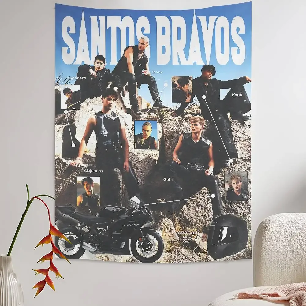 Band Santos Bravos Bunter Wandteppich, Wandbehang im Bohemian-Stil, Mandala-Wandbehang