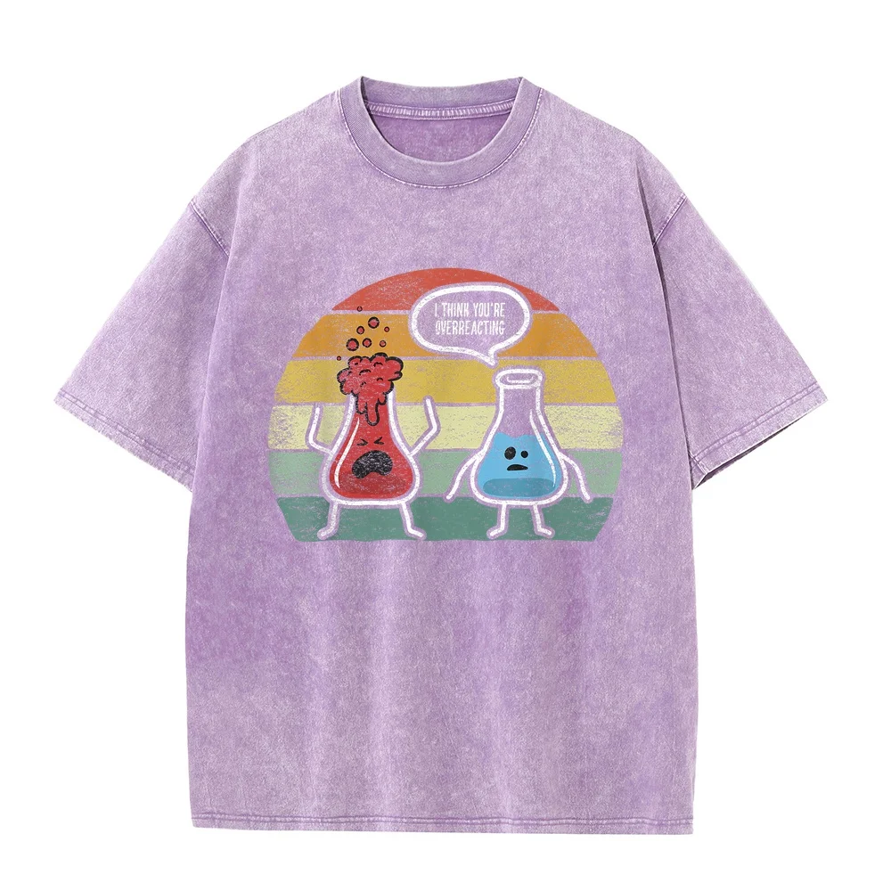 Retro Vintage I Think You're Overreacting Fun Nerd Chemistry T-Shirt Small Polera Japanese Fashion Brasil Autumn Casual T Shirt