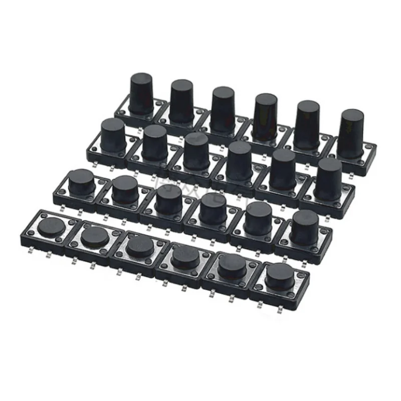 20PCS PCB Tactile Tact Push Button Switch SMD 4Pin Micro Switch 12*12*4.3/5/6/7/8/9/10/11/12mm 12x12x4.3MM 12x12x5MM 12x12x6MM