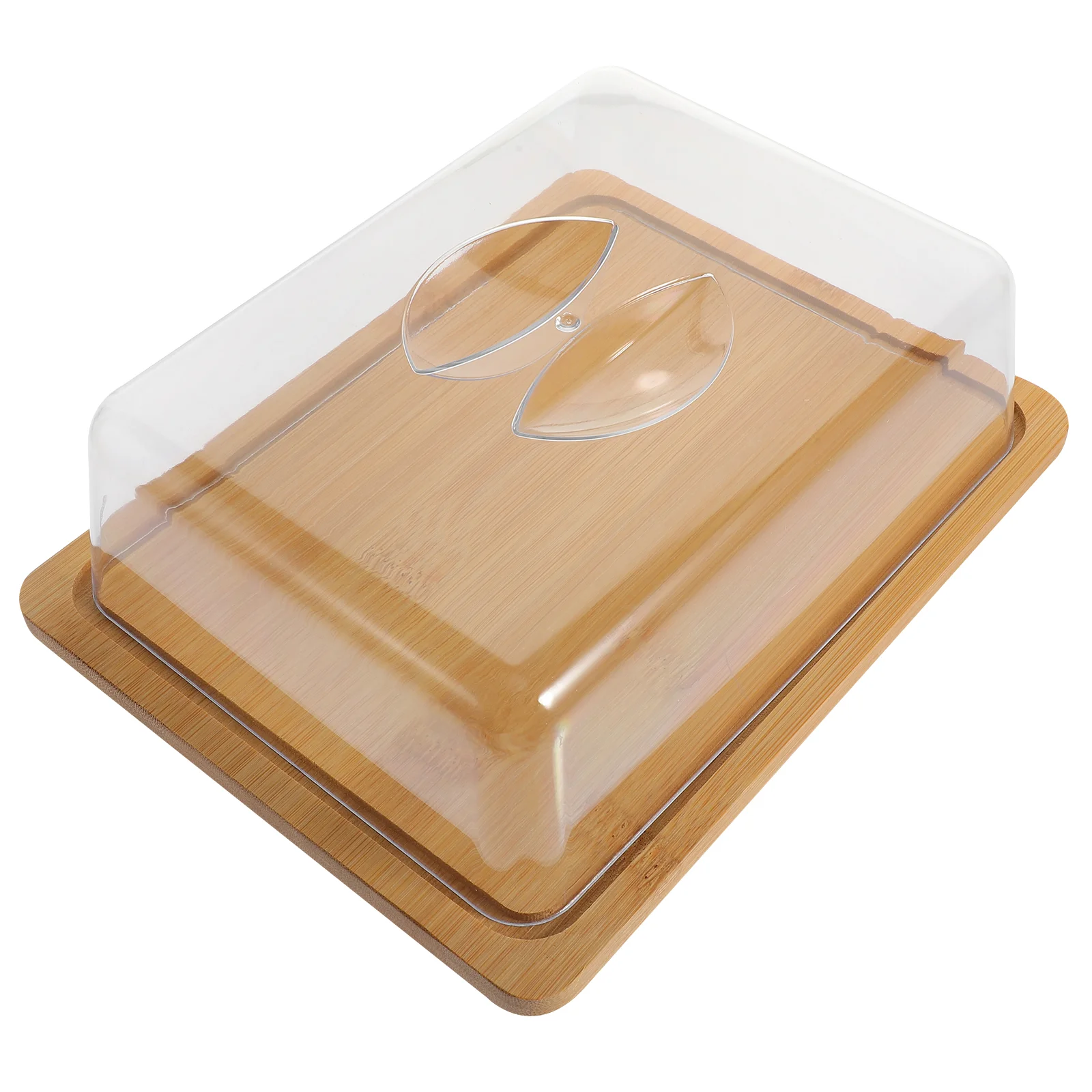 Rectangular Cake Cover Rustic Stand Plate Acrylic Stands Dome Dessert Bamboo with Lid Covered