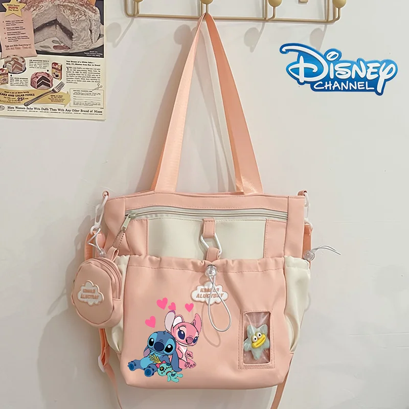 

Stitch Disney Japanese Women College Cute Shoulder Bag Student Classroom Bags Large Capacity Handbag Crossbody Bag for Teenager