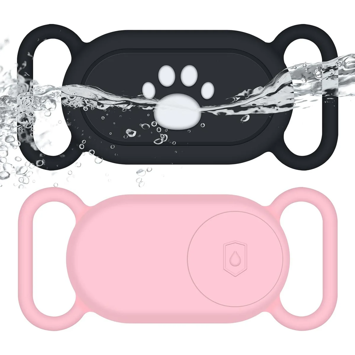 Dog Collar Holder, 2 Pack Waterproof Anti-Lost Silicone Case for Galaxy Smart Tag 2 for Pet Dog Cat Collars