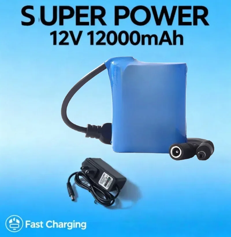 

High Power 12V 12Ah 18650 Battery Pack 3S2P Rechargeable with BMS for Security System, Solar Light, Power Wheels,Emergency Light