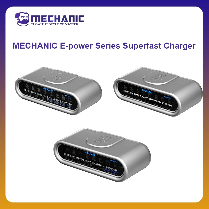 MECHANIC OFFICIAL E-Power Series Super Fast Charger Multi-Port Digital Display 15W Wireless Charging 240W High-Power Charger