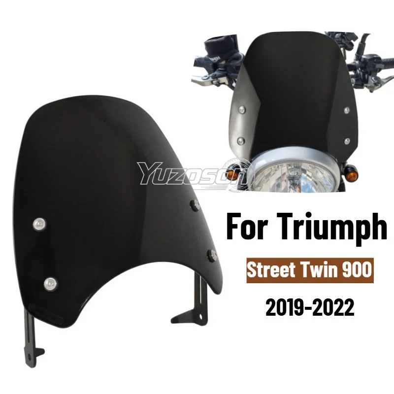 Windshield Windscreen For Triumph Street Twin 900 2019-2022 Motorcycle Modify Headlight Wind Screen Fairing Windshield Deflector