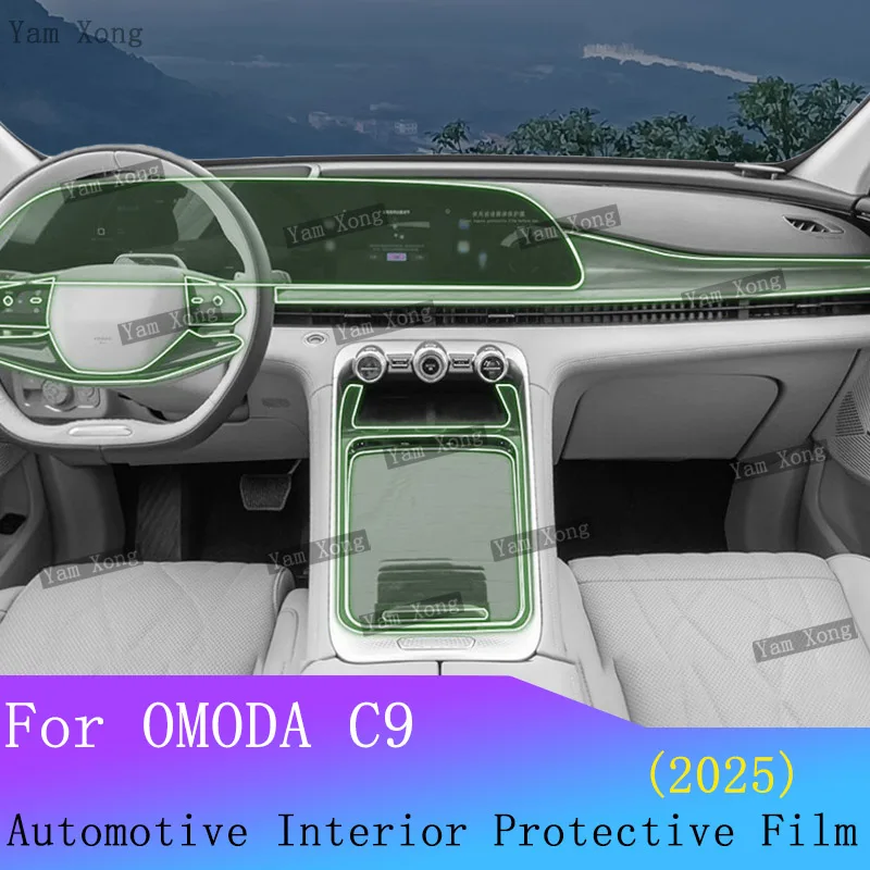 

For OMODA C9 2025 Car Full set Panel Interior film Center Console Media Dashboard GPS Navigation TPU Sticker Protector Film