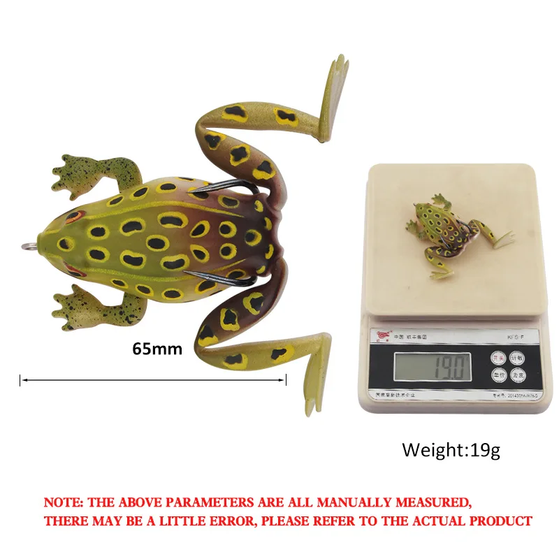 1PC Lure Bait Vinyl Ten-color Thunder Frog Soft Bait Claw Type Double Hook Toad Frog Attack Bass Fake Bait Fishing Supplies