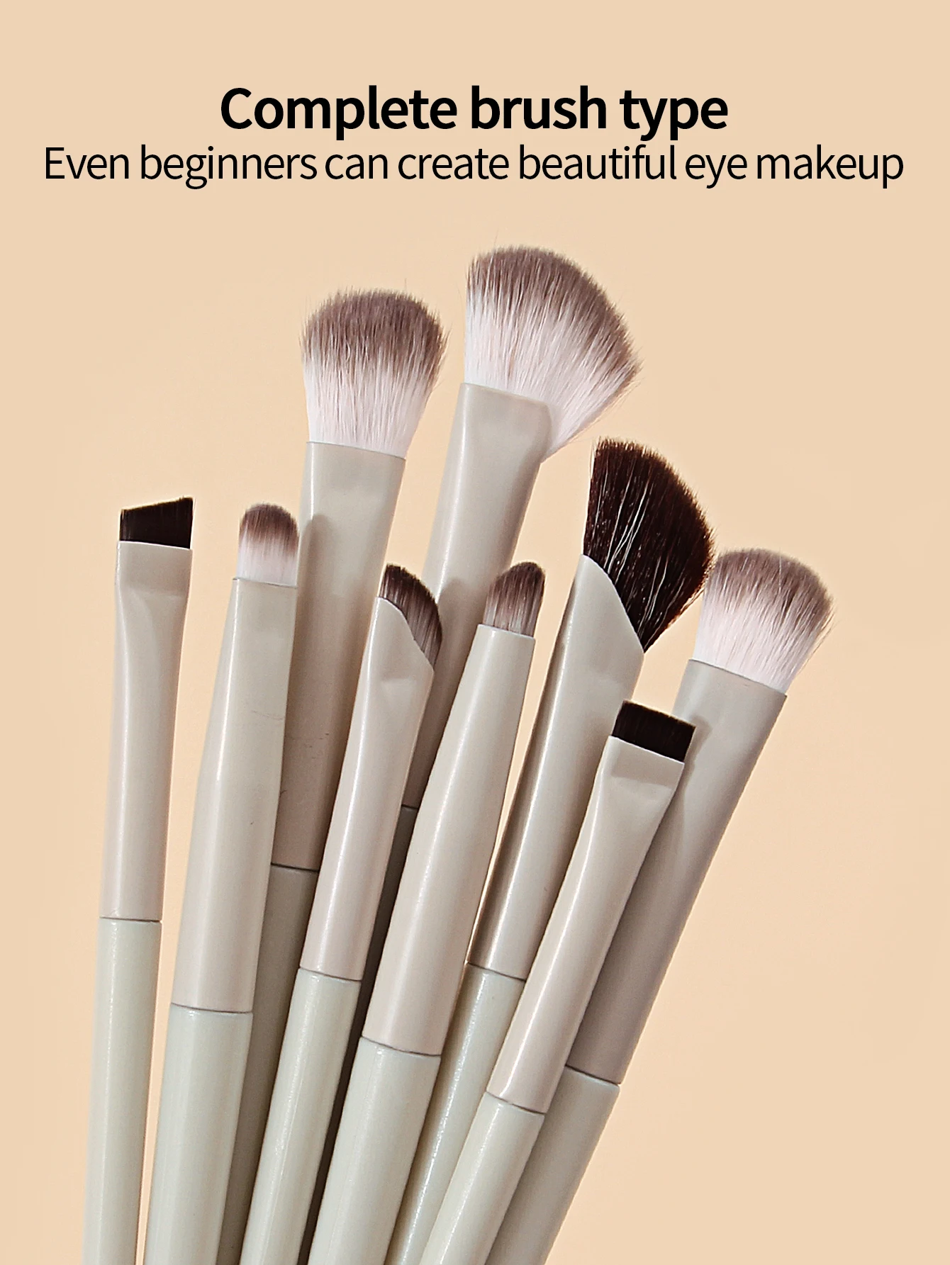 9-delige professionele oogmake-upborstelset, ultradunne eyelinerborstel met mes, neusschaduw highlightborstel, oogsmudge-borstelset