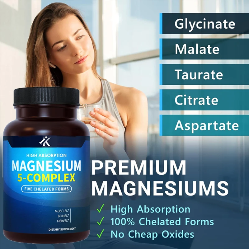 

Magnesium glycinate, malic acid,citric acid taurine salt,and aspartic acid are used in60 capsules for nerves, muscles, and bones