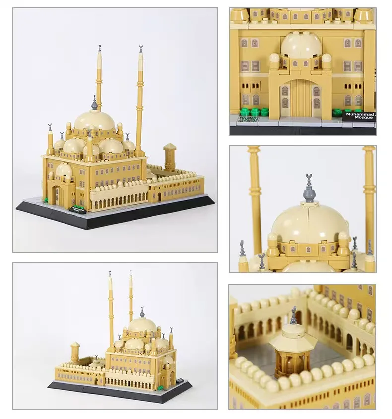 المزيد من الأنماط الإبداعية مسجد العمارة الشهيرة بنة نموذج مجموعات الطوب مجموعة ألعاب للأطفال والكبار الهدايا
