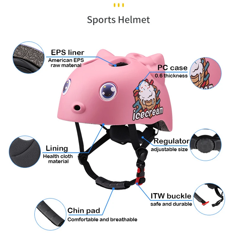 Kids Bicycle Helmets Children Bike Cycling Helmet Animal City Road Bike Headpiece For Boys Girls Outdoor Sports Riding Skating