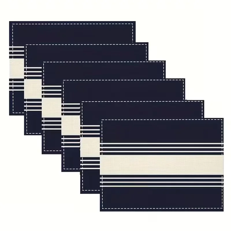 Pink White Dot Stripe Placemats Minimalist Diagonal Line Table Mats Nordic Home Kitchen Decor Table Placemat for Daily Dining