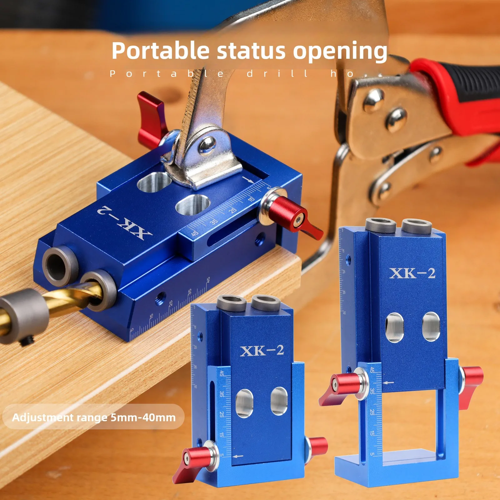 9.5MMWoodworking Oblique Hole Locator Oblique Hole Puncher Plate Furniture Hole Punching Positioning Artifact