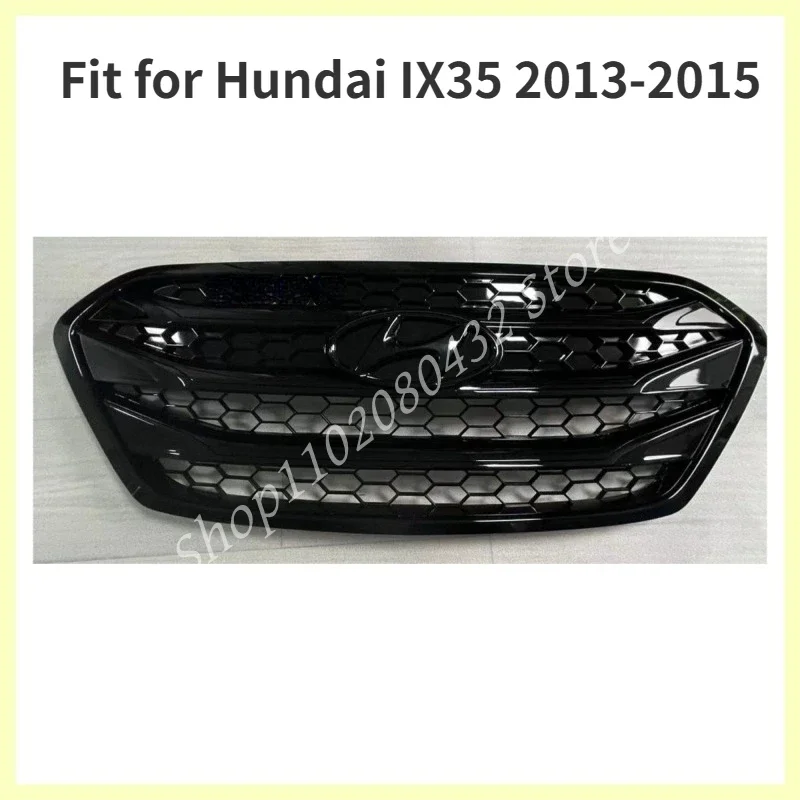 Fit for Hundai IX35 2013-2015 Piano Black Front Bumper Mesh Grille Grill 1pcs Racing Grills