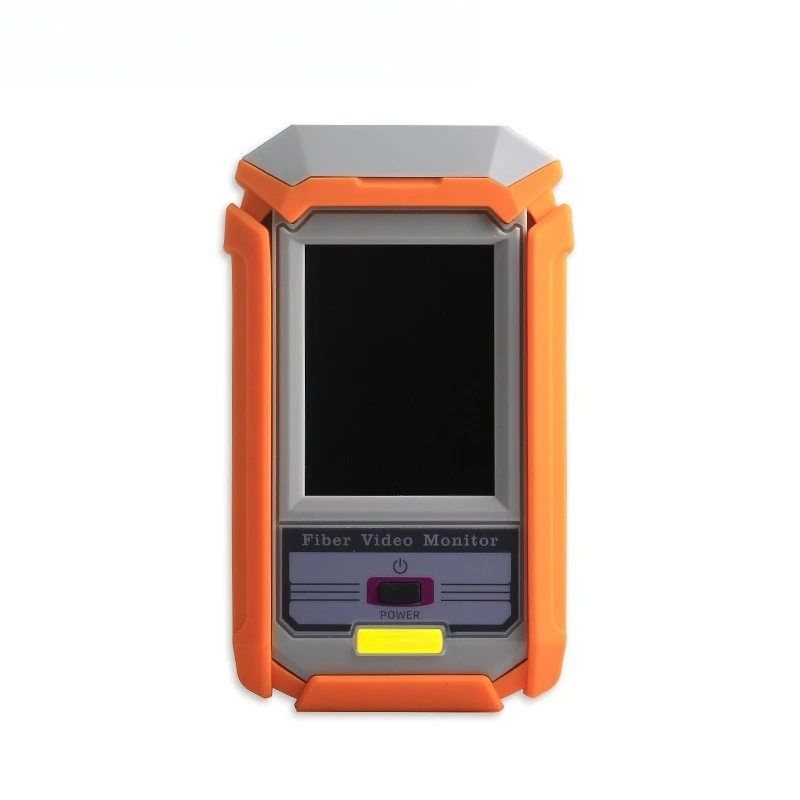 Fiber optic network room module end-face interface, FCSCLC detector, handheld magnifying glass, 200x jumper port