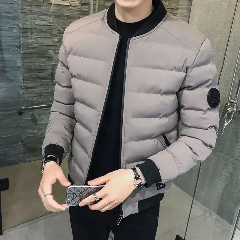Male Padded Coats Short Padding Hooded Men's Down Jacket Outerwears Parkas Cheap Clothes Casual 2025 Trend Winter Korean Style