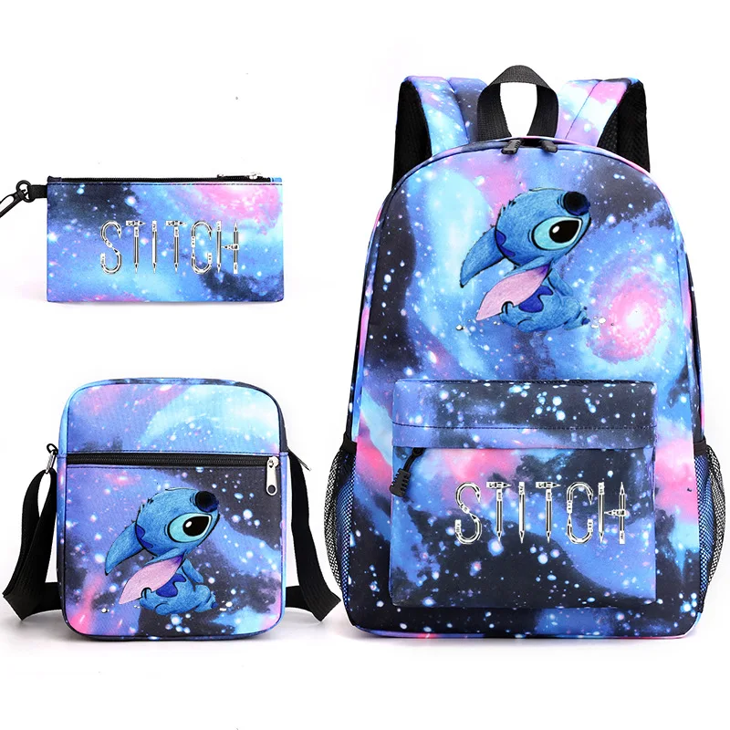 3pcs/Set Stitch Kids Backpack Cartoon Stitch Print Kindergarten Pencil Case Boy Girl Shoulder Bag Children Schoolbag Gift