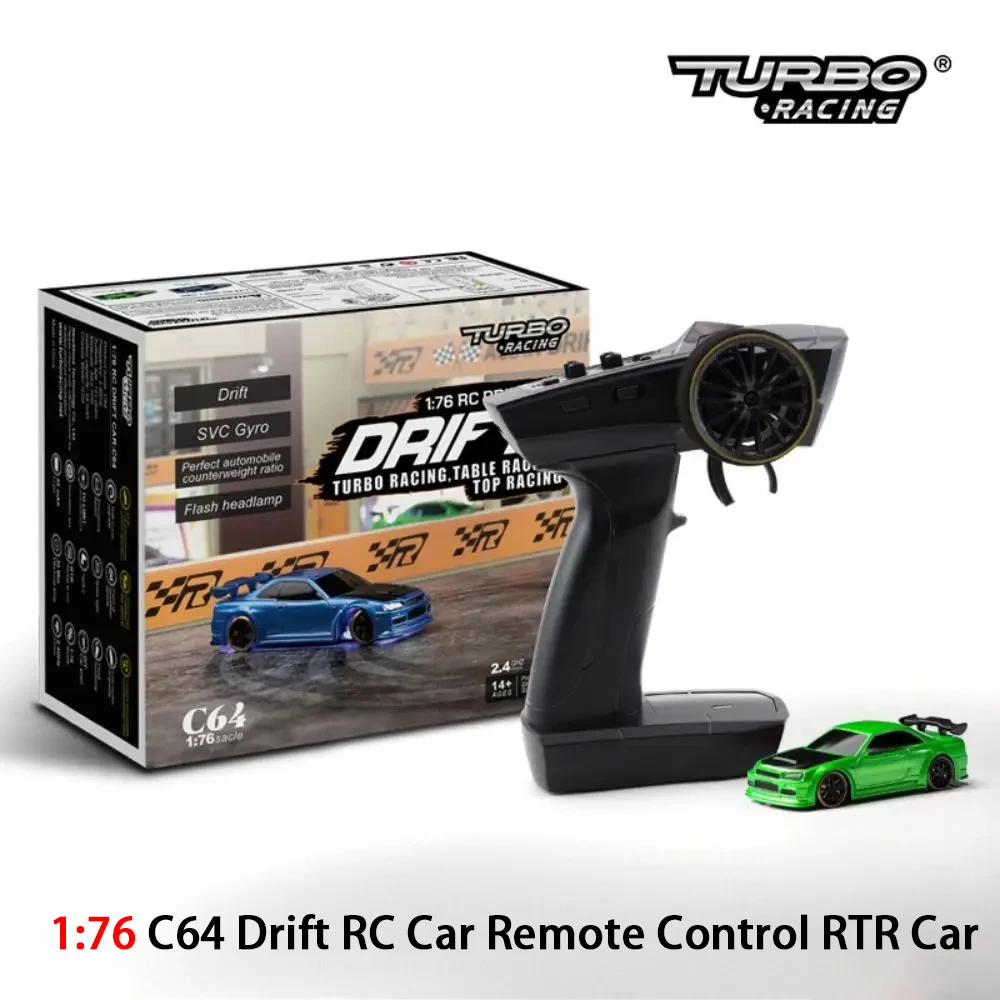 Turbo Racing 1:76 C64 Drift RC Car Remote Control RTR Car for Children and Adults