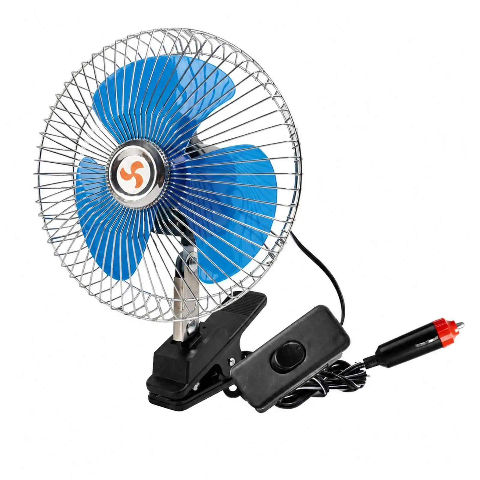 Portable Vehicle Cooling Fan with Metal Guard Clamp Base for Car Truck SUV Interior Ventilation