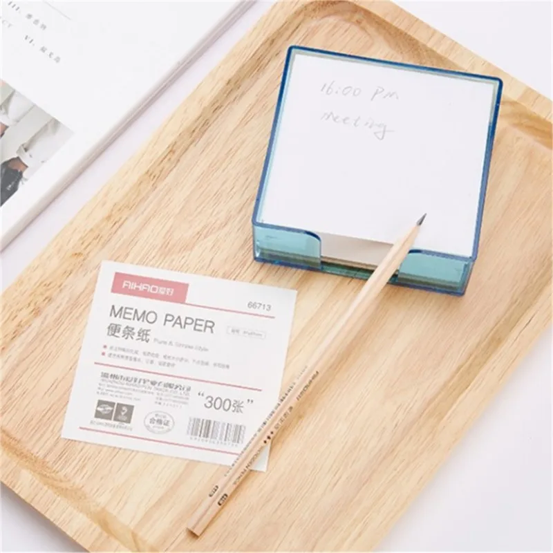 300pcs/box High Quality Memo Paper Notes with a Plastic Storage Box Office Stationery Supplies