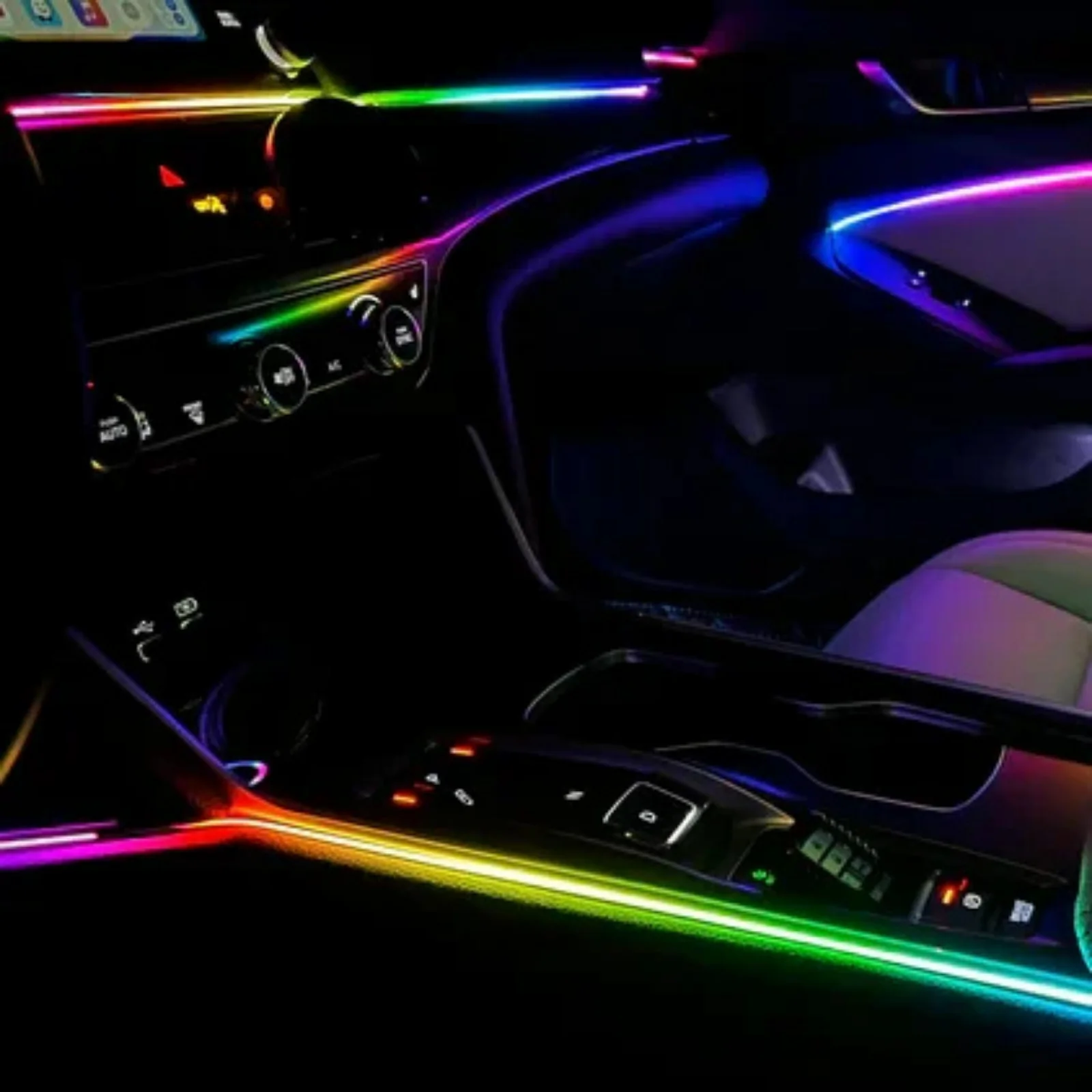 Car Symphony Ambient Light Kit 18-22 in 1 LED Acrylic Fiber Optic Strips for Vibrant Interior Lighting and Mood Enhancement