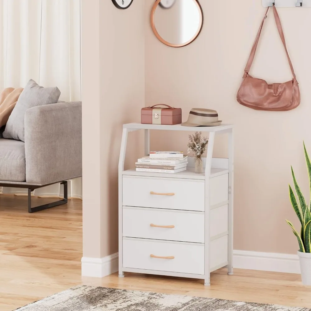 Compact Nightstand with 3 Drawers: Versatile Storage for Small Spaces