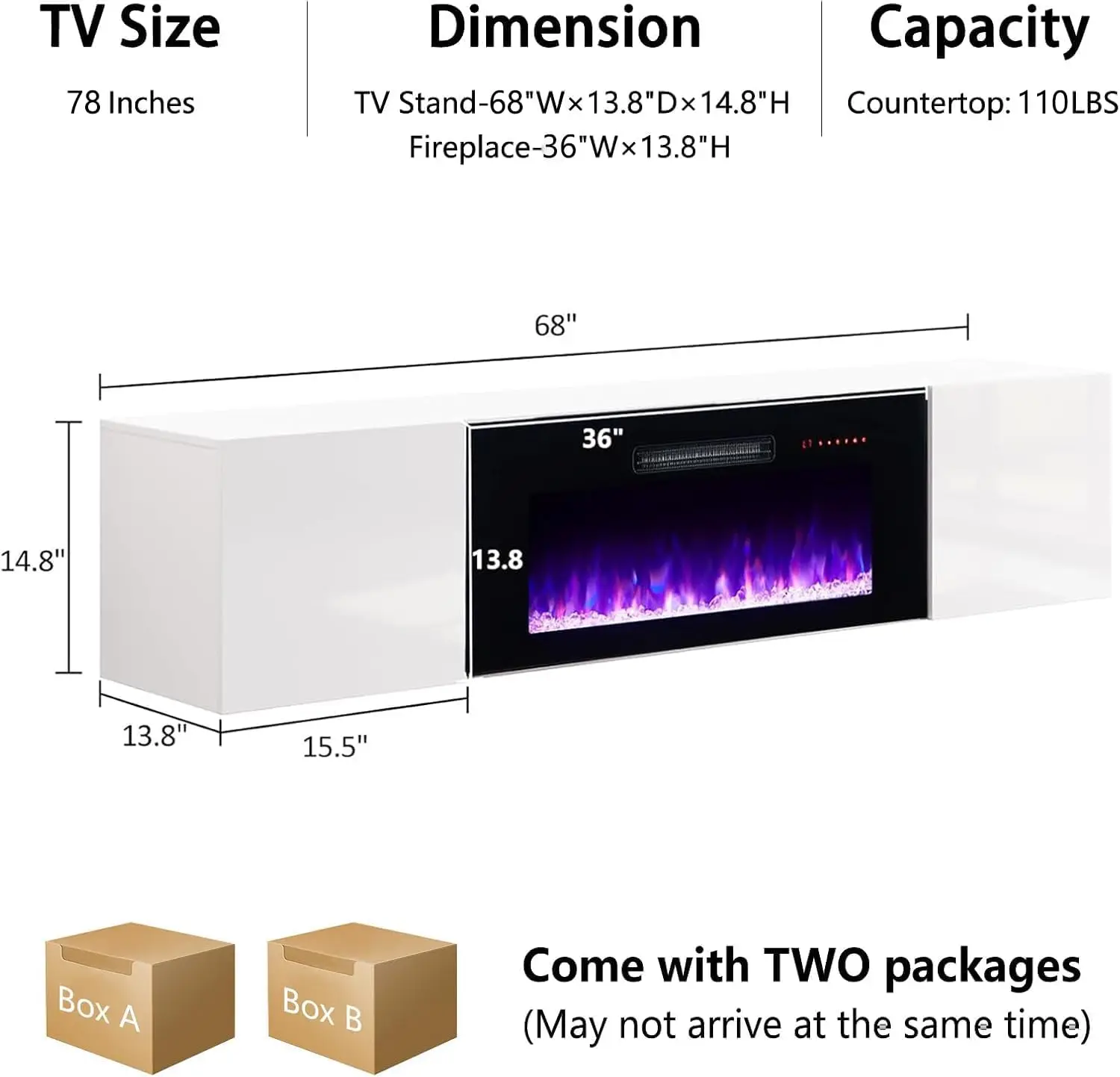 AMERLIFE Floating TV Stand with 36