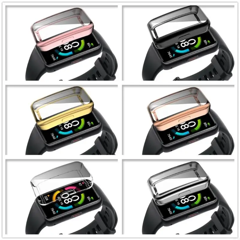 X7JB TPU Protector Cover Durable Protective for Shell for Huawei Band 6 Wea