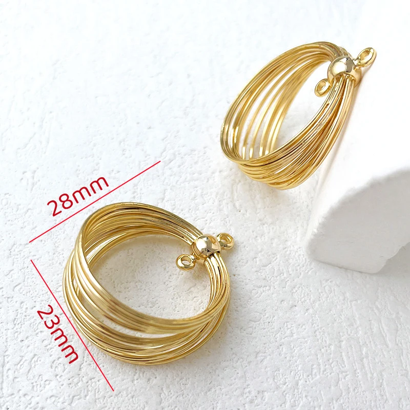 3 pieces  Gold Plated Layered Circular Pendant  DIY Handmade Jewelry Charm Necklace Bracelet Earwear Accessories Materials