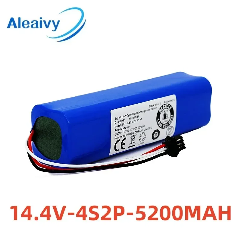 

14.4V 5200mAh Li ion Battery Rechargeable Battery Pack for Xiaomi Viomi S9 ROIDMI EVE PLUS Robotic Vacuum Cleaner Accessories