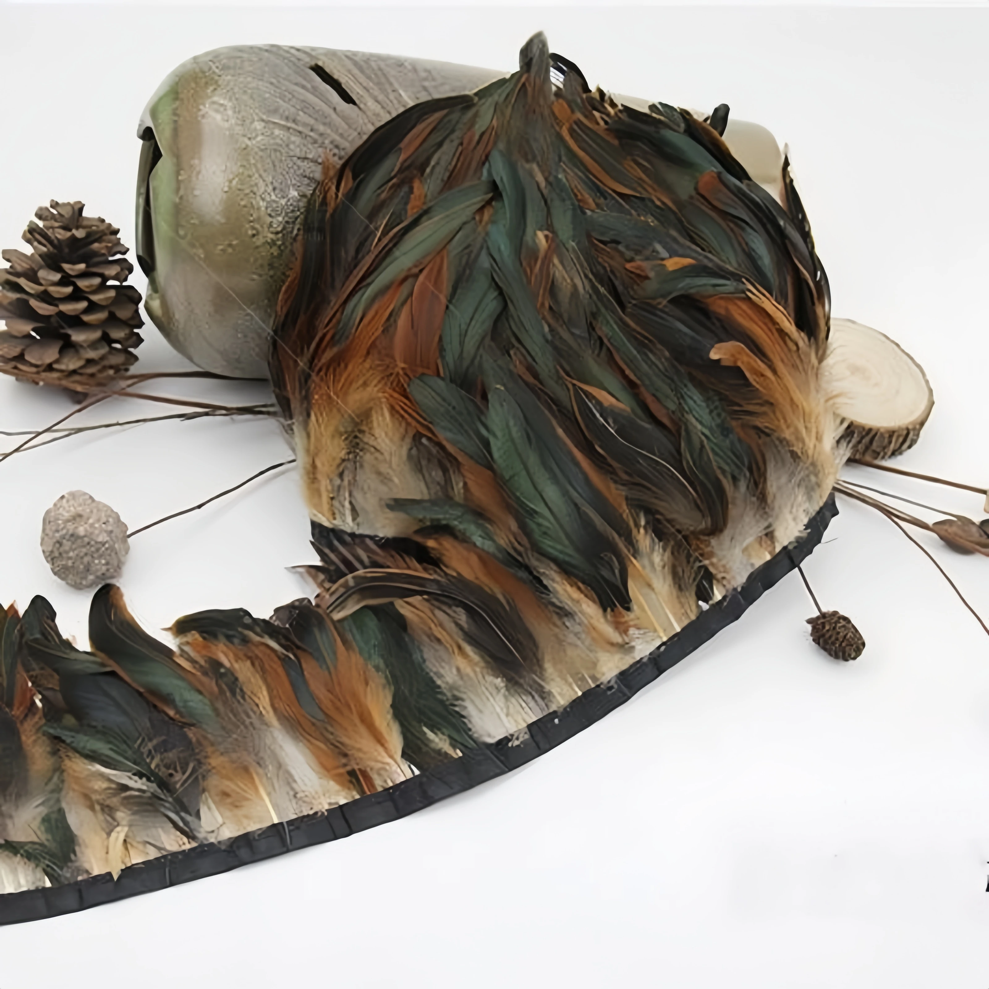 10 متر الدجاج الطبيعي الديك الذيل الريش الزخارف هامش بلوماس فستان حفلات الزفاف الديكور التطريز اكسسوارات 13-18 سنتيمتر #2